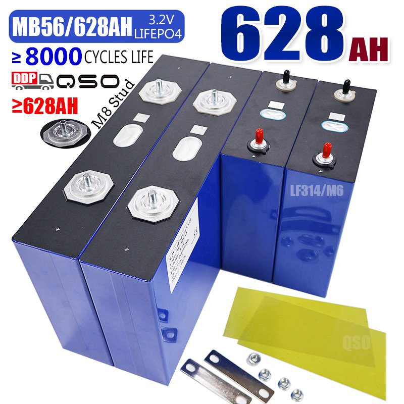QSO Europe DDP MB56 628Ah Lifepo4 668AH Cellule Lefepo4 3.2V Celule Life4 3.3 V/Eve628AH/Eve628/Lithuim Battery Lipo4 660AH Cell