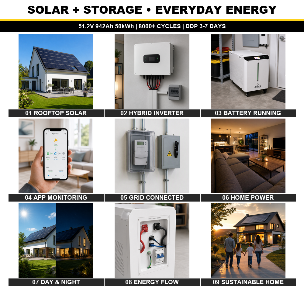 51.2V 1000AH 50Kwh Lityum Pil Accu 50Kw 100 50 KWH Kw Solar Speicher 100Kwh 48KWH Bateria 48V LiFePO4 Lityum Pil Paketi - image 6