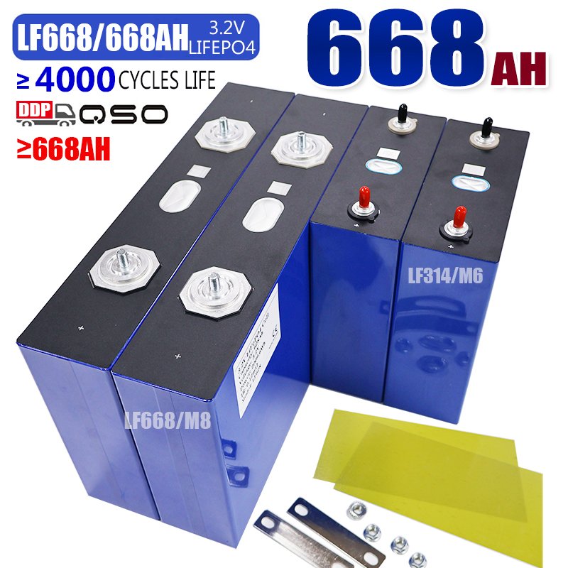 LF668 690AH 700Ah Mb56 Lf 668Ah Lifepo4 Cellule Lipo4 668 Ah 3.2V 688Ah 680Ah Lithium Battery 660AH Cell for 12V 24V 48V DIY BOX
