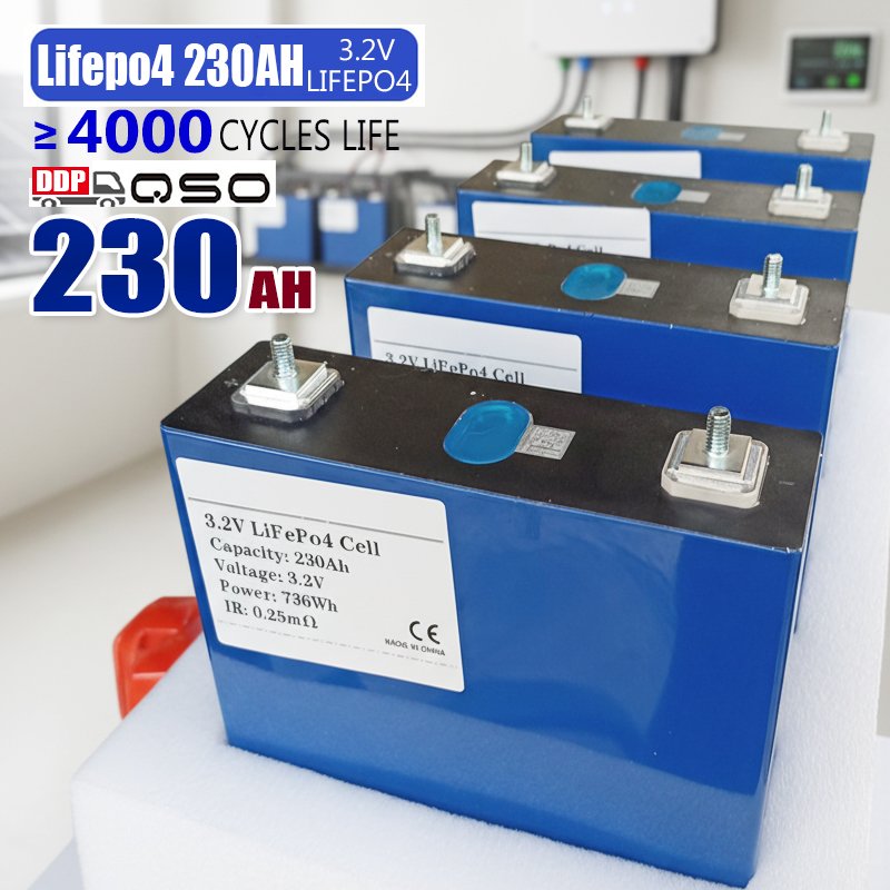 QSO Lifepo4 230Ah 228Ah 220AH 200Qmp 3.2V Ifp 240Ah 200 240 230 AH 230A 200Ah Celda Lofepo4 Lithium Battery Cell for 48V DIY BOX