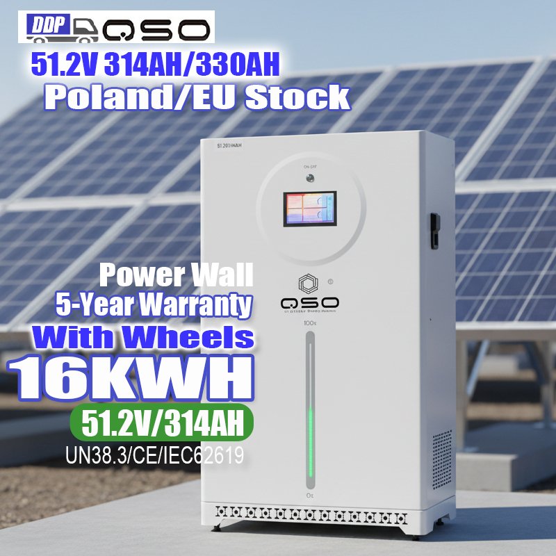 QSO Eu Stock ESS All in One 16Kwh 51.2V 314AH 300AH Magazyn Energi 15kw 15Kwh 16Kw 48V Lifepo4 Sodium/Lithium Ion Battery Pack