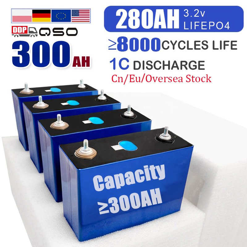 QSO Celda Lifepo4 280Ah 300Ah 320Ah 300 280 320 Ah 3.2V Prismatic Lithium Ion Battery Cell for Solar Panel Energy Storage System