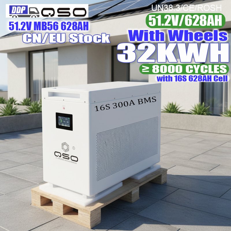 QSO Eu Stock DDP 51.2V 628AH 4nrgy 32Kwh Polen Hektary Offgrid 32 KWH KW 64 64kwh Lfp 32Kw Jkbms 30Kwh 48V LiFePO4 Akku