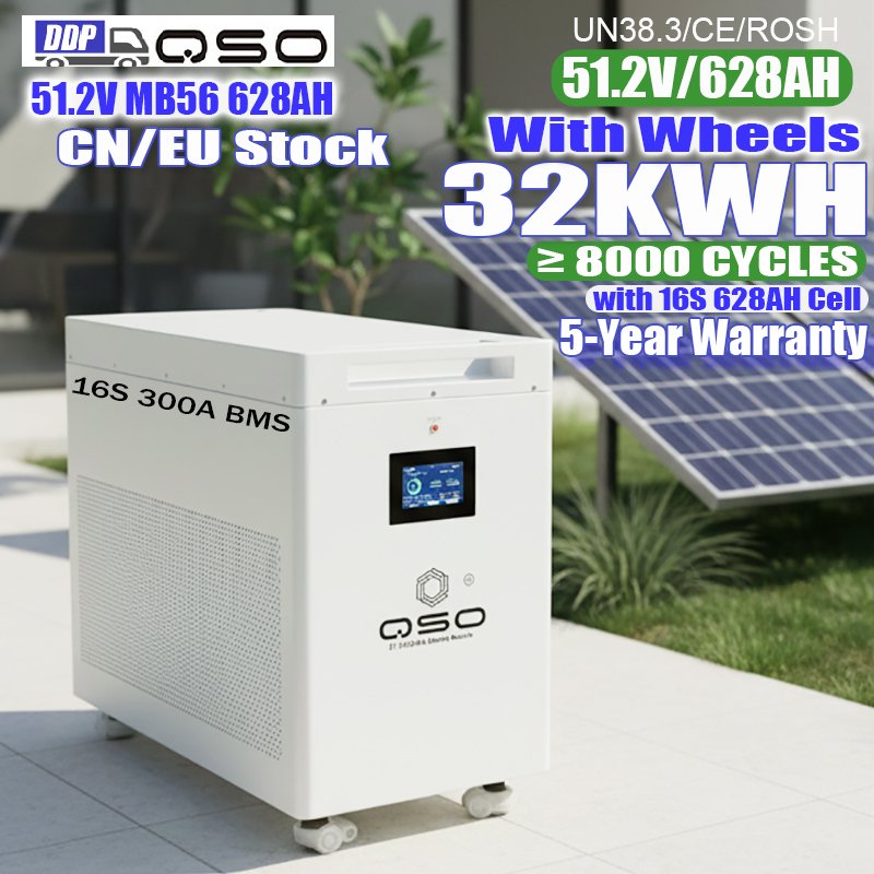 Eu Stock 32KWH Off-Grid 51.2V 628Ah 600AH BMS Solar System Home Energy Storage 32kwh-Batterie 32KW 48V Lithium-Ionen-Akku