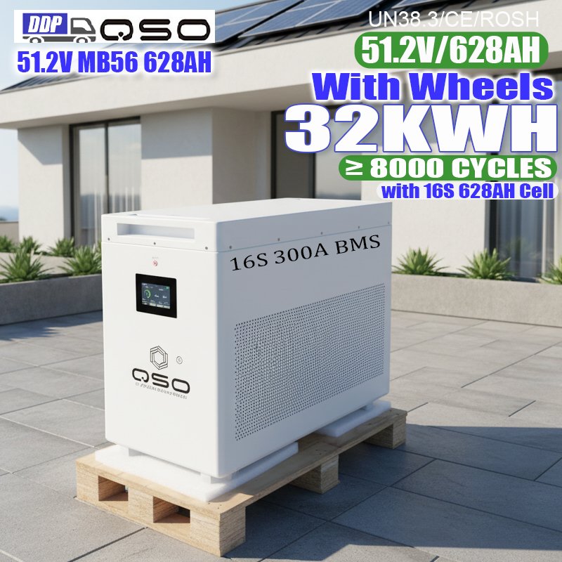 QSO All on One 32kwh Offgrid System Hektary Poland 32kw of Grid Eu Stock DDP 30 32 64 KWH 64kwh 51.2V 628AH Lithium Battery Pack