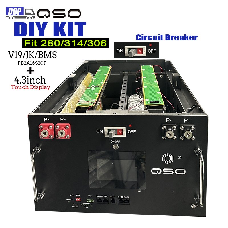 QSO Free Tax/Shipping DDP Eu Stock 48V 16S V19 Jk Bms Diy Kit 280Ah 314Ah 320Ah 330Ah 300AH 48V Lifepo4 Battery Box Rack Case