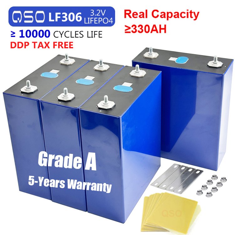 QSO 10000 Cycle Lifepo4 306Ah 330Ah 360AH Celda Mb30 Mb 30 3.2V 304Ah 3 306 360 350 Ah Zelle Lithium Battery Cell 16pcs Eu Stock