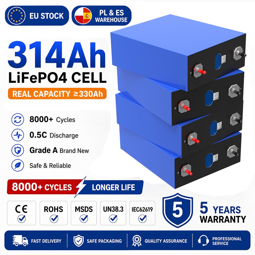 Europe Warehouse Mb31 Lifepo4 314Ah 330Ah 340AH Lf314/Eve314/LFP 314 Ah 3.2V 24V 25.6V Un38.3 Prismatic Lithium Ion Battery Cell - image 3
