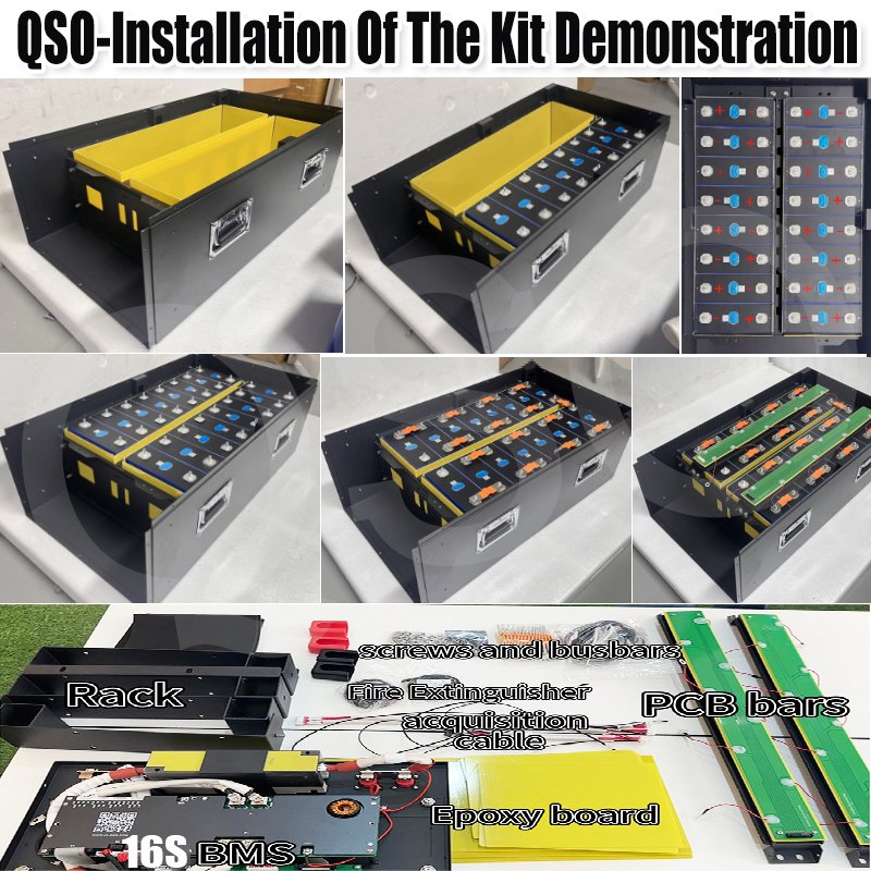 QSO 48V LF280 Diy Kiti 16S 200A Bms/Devre Kesici Boş Dolap Lipo4 280Ah 314Ah 15KWh LiFePO4 Lityum Pil Kutusu Kasa - image 5