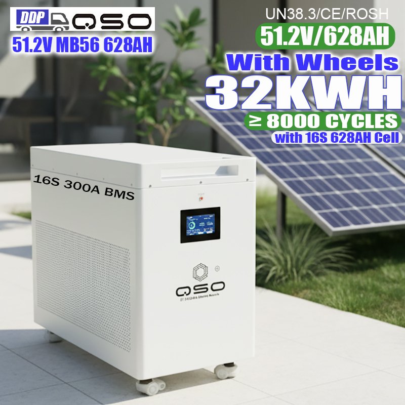QSO LiFePO4 51.2V 628AH 32kwh Magazin 32kwh Pl 4nrgy 32kwh 600AH 48V Lithium Batterie Pack Hektary Offgrid Poland Tv Eu Magazin