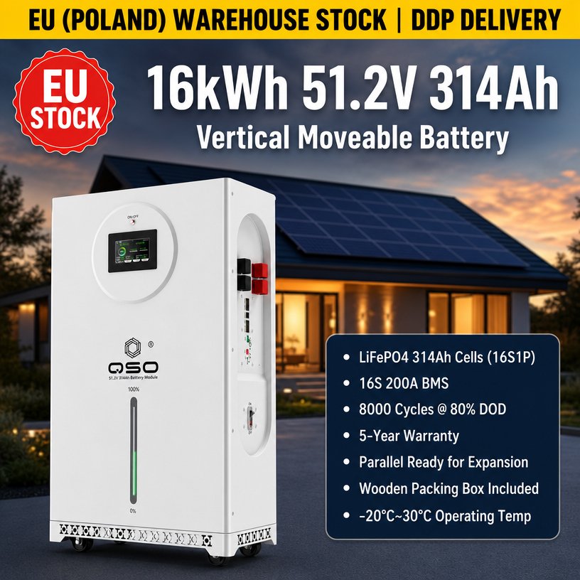 Eu Stock Lfp 51.2V314Ah 16kwh Lifepo4 48V Lithium-ion Battery Pack Netherlands Au BaterIa Litio De 51.2 V Solar Ups Backup Power