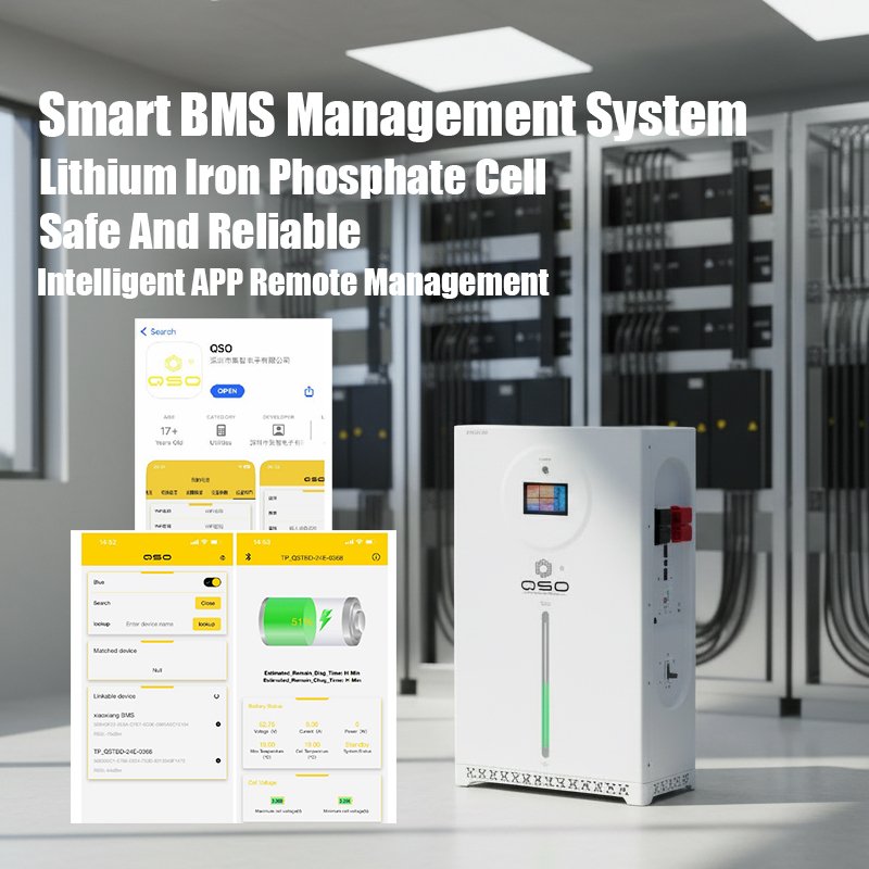 QSO 16Kwh 51.2V314Ah 51.2V 314AH تراكم تخزين الحياة الشمسية Po4 51.2V300Ah 15kwh Bateria De 48V LiFePO4 بطارية ليثيوم - image 4
