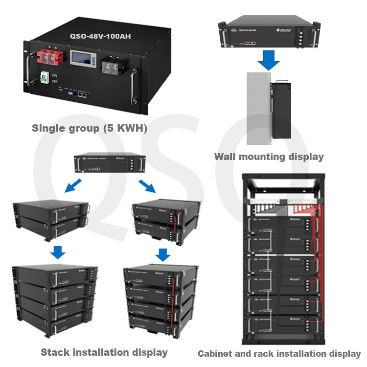 Rack de servidor QSO 51.2V 300Ah 314Ah 16KwH Bateria de bateria 20kwh 15Kw 10Kw Bateria solar 16 kw 51,2 48 volts 48V LiFePO4 Bateria - image 3