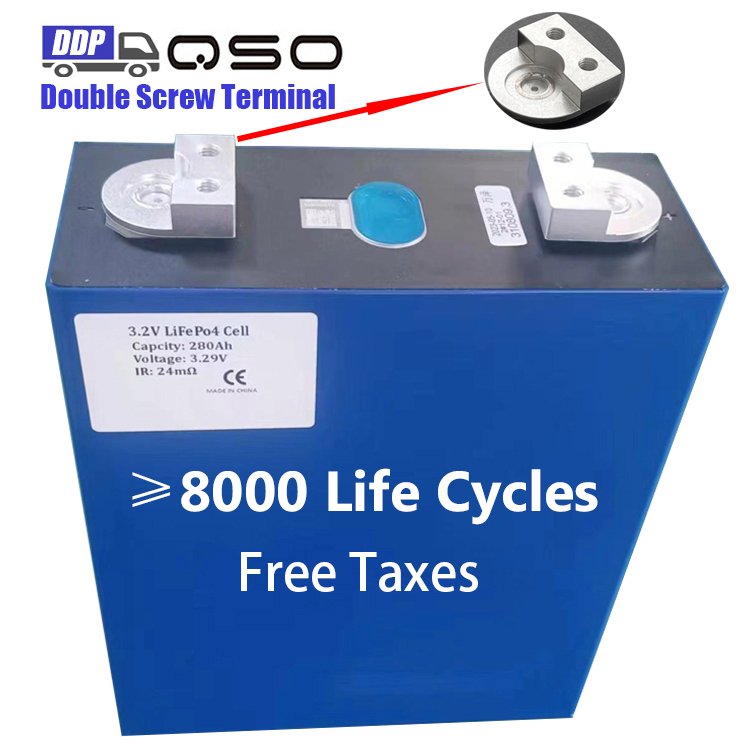 QSO DDP Dual End Studs Terminal Double Pole Connect Lf280K V3 Busbar 3.2V 280Ah Mb31 314AH Lifepo4 Prismatic Lithium Ion Battery