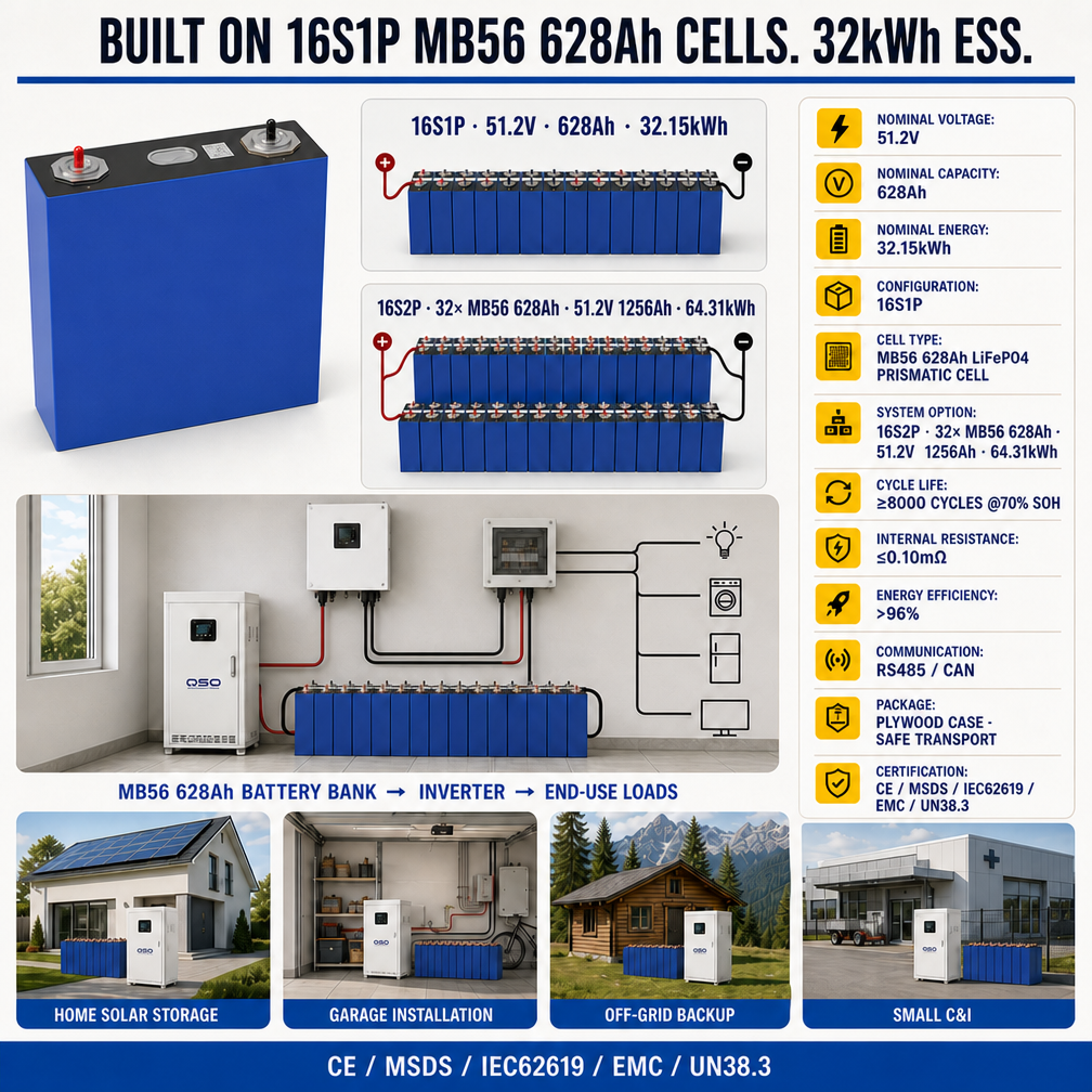 QSO Eu Stock MB56 Lifepo4 628Ah 668Ah MB 56 628 560 Ah 3.2V 1175Ah Lfp 660Ah 560Ah Evemb56 MB56 Prismat Lithium Ion Battery Cell - image 3