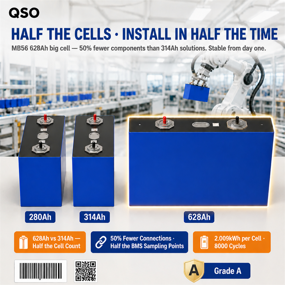 QSO Polen Eu Stock MB56 LiFePO4 628Ah Europa Lager 4nrgy Pl Evemb56 Mb56-628Ah 3.2V Primatic Lithium-Ionen-Akku 660Ah Zelle - image 2