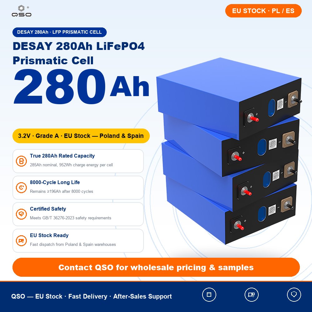 QSO Desay 280ah LiFePO4 Batteria Celda a Lfp Cell 280 314Ah 300AH 314Ah Lifo4 Huizhou Desay 280Ah Prismatica Batteria agli ioni di litio - image 3
