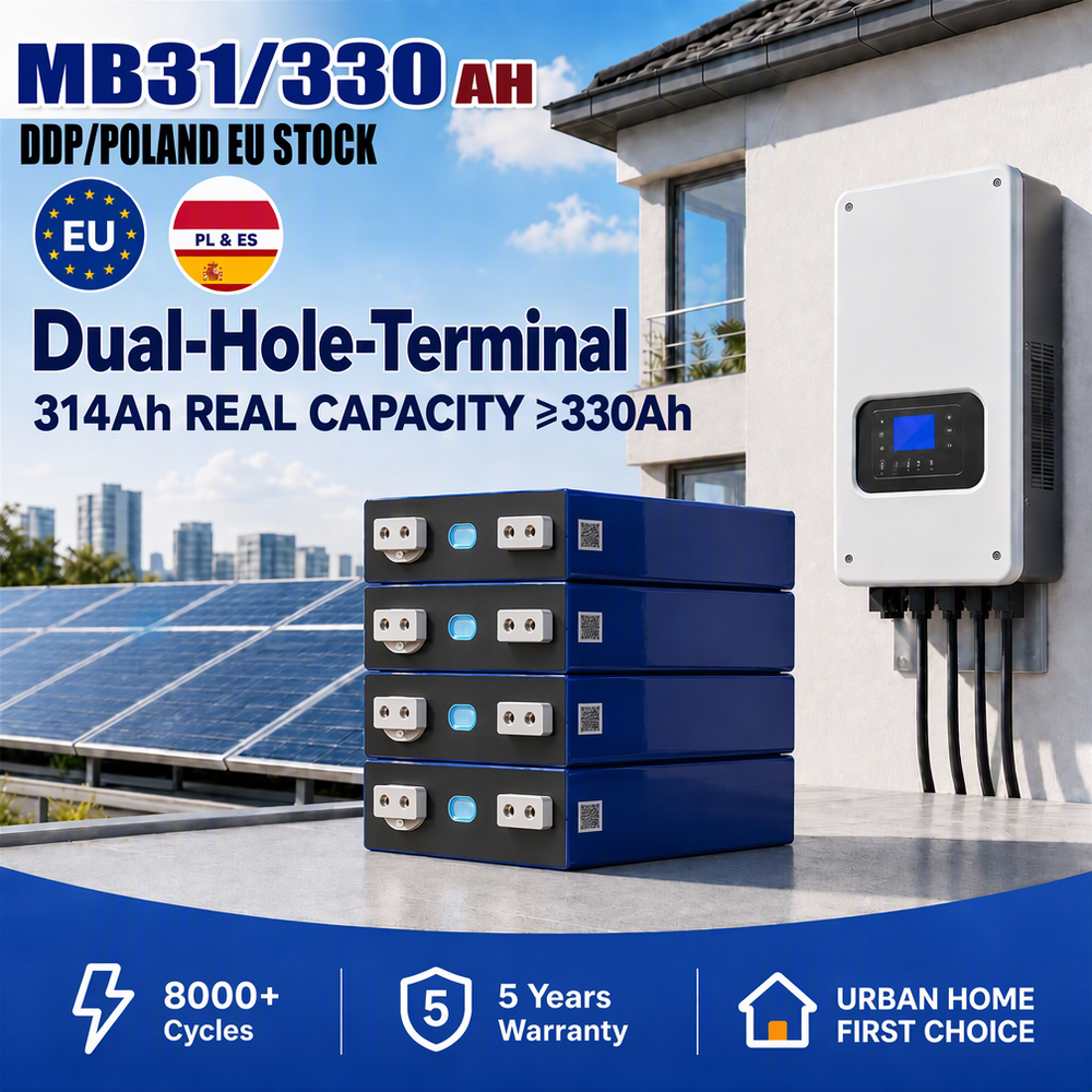 Eu Stock Dual Stud Terminal Double Hole MB31 314Ah Lifepo4 330AH Celda Litio 314 AH Evemb31 Lithium Iron Phosphate Battery Cell