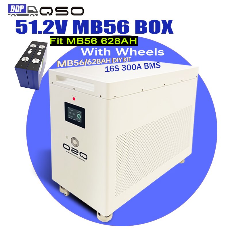 QSO Vertical 32kwh MB56 Diy Box Caixa Caja De Bateria Metal 12V 24V 48V 51.2V Evemb56 ESS 64KWH 628Ah Lifepo4 Battery Case Rack