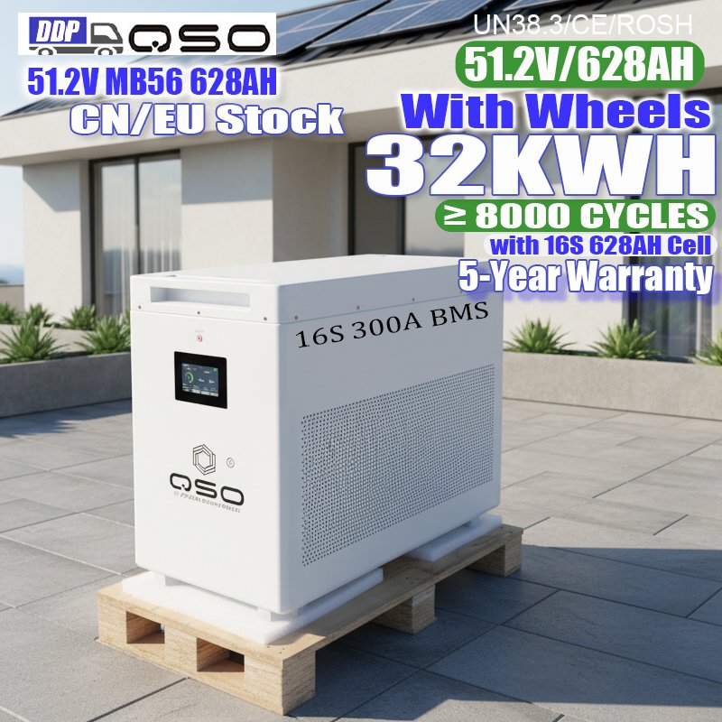 QSO 4nrgy 32KWH Magazyn Energii 30kwh All-in-One-Heimspeicher 51.2V 600AH 628AH MB56 30 32 60 Kwh 32Kw 48V LiFePO4-Akku