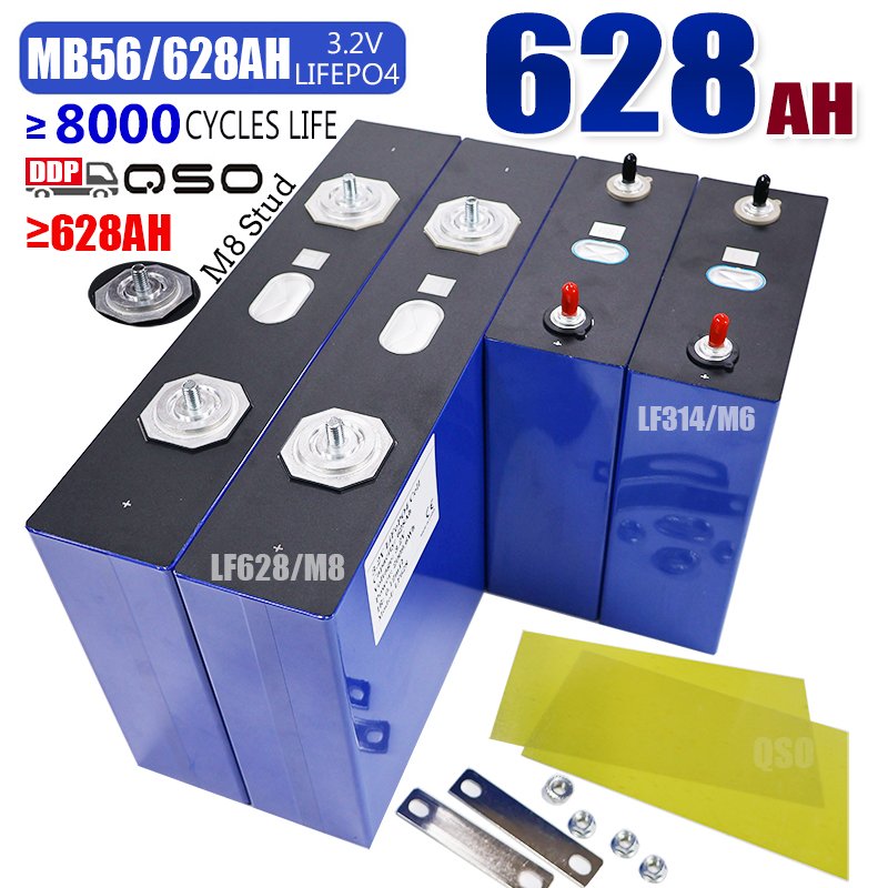 QSO DDP Mb56 Lifepo4 668AH 2026 Lefepo4 3.2V 628Ah Evemb56 Lfp 668A 668 628 Ah 640Ah Battery 660AH Cell for DIY 12V 24V 48V Box