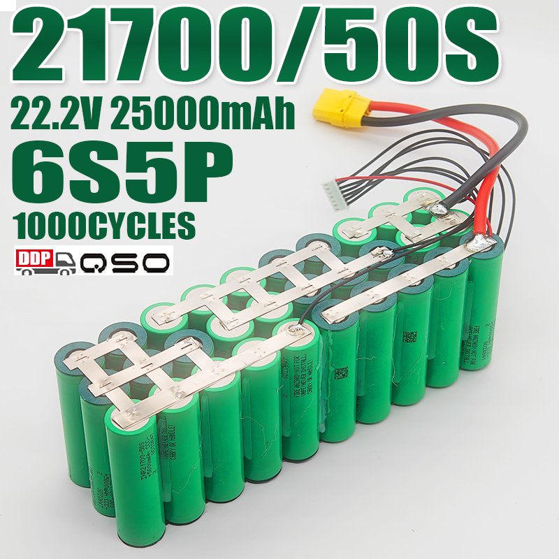 QSO 21700 22.2V 25000mAh 50S Inr21700-50e 20000mah 5000 6000 14500 Mah Ncm Cell Zellen 5000mah 6000mah 3.7V Lithium Battery Pack