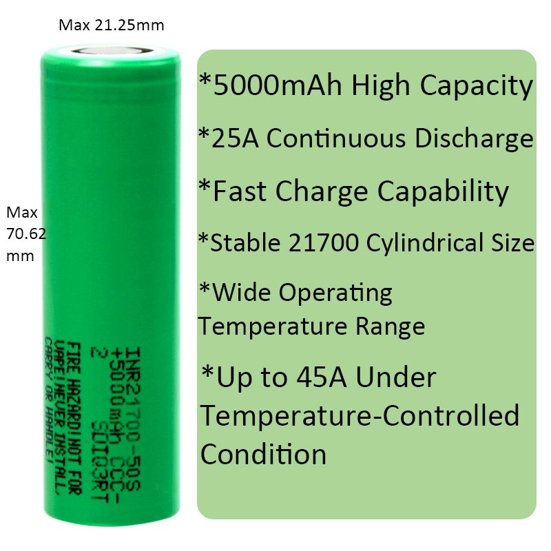 QSO 21700 22.2V 25000mAh 50S Inr21700-50e 20000 mah 5000 6000 14500mAh Ncm Zelle Zellen 5000 mah 6000 mah 3.7V Lithium-Batterie Pack - image 4