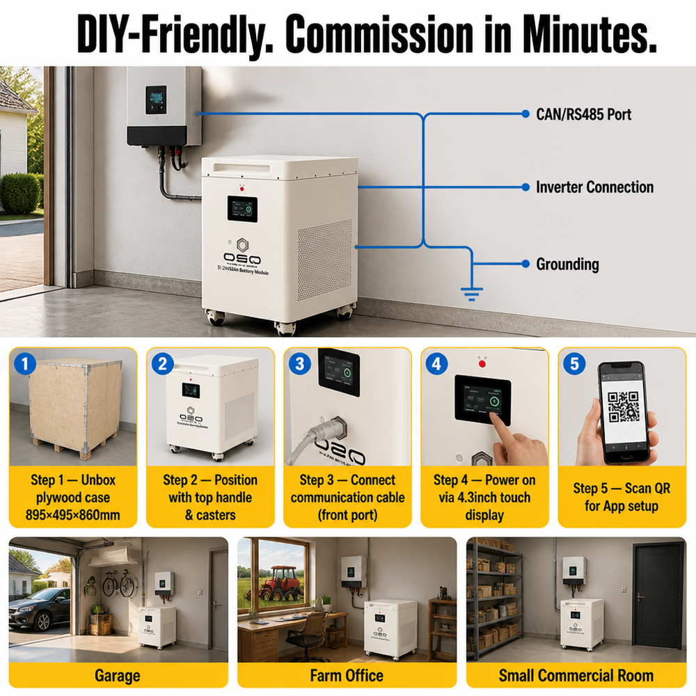 Preço ddp em estoque da ue 32kwh 51.2v 628ah 48v LiFePO4 bateria de lítio 35kwh 64 30 32 kwh 64kwh sistema de armazenamento de energia solar doméstica - image 4