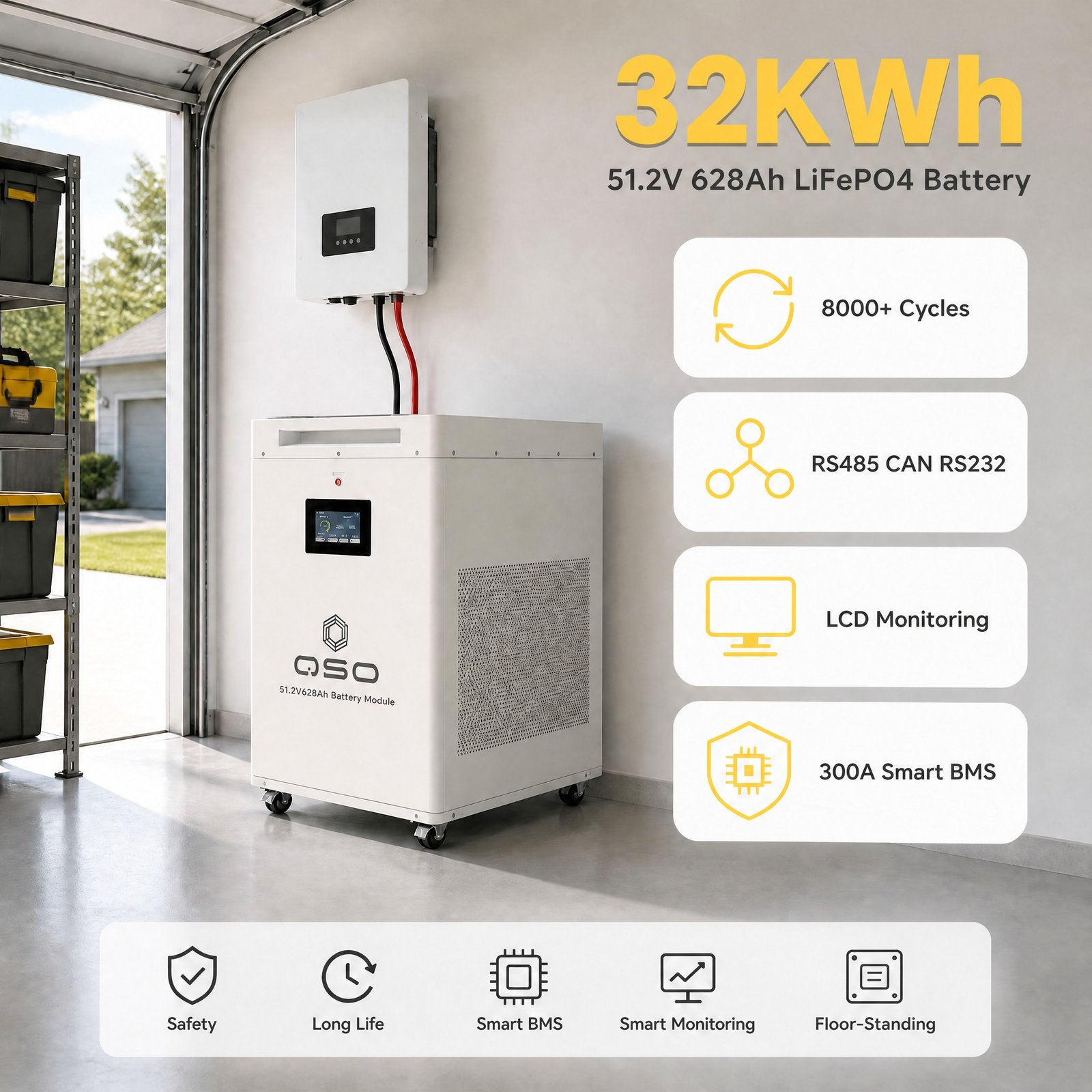 Polonia UE Stock DDP Bateria 32KWH Centrale elettrica 64 32 KWH Killowatt Home Paesi Bassi 64Kwh 48V LiFePO4 Batteria agli ioni di litio - image 3