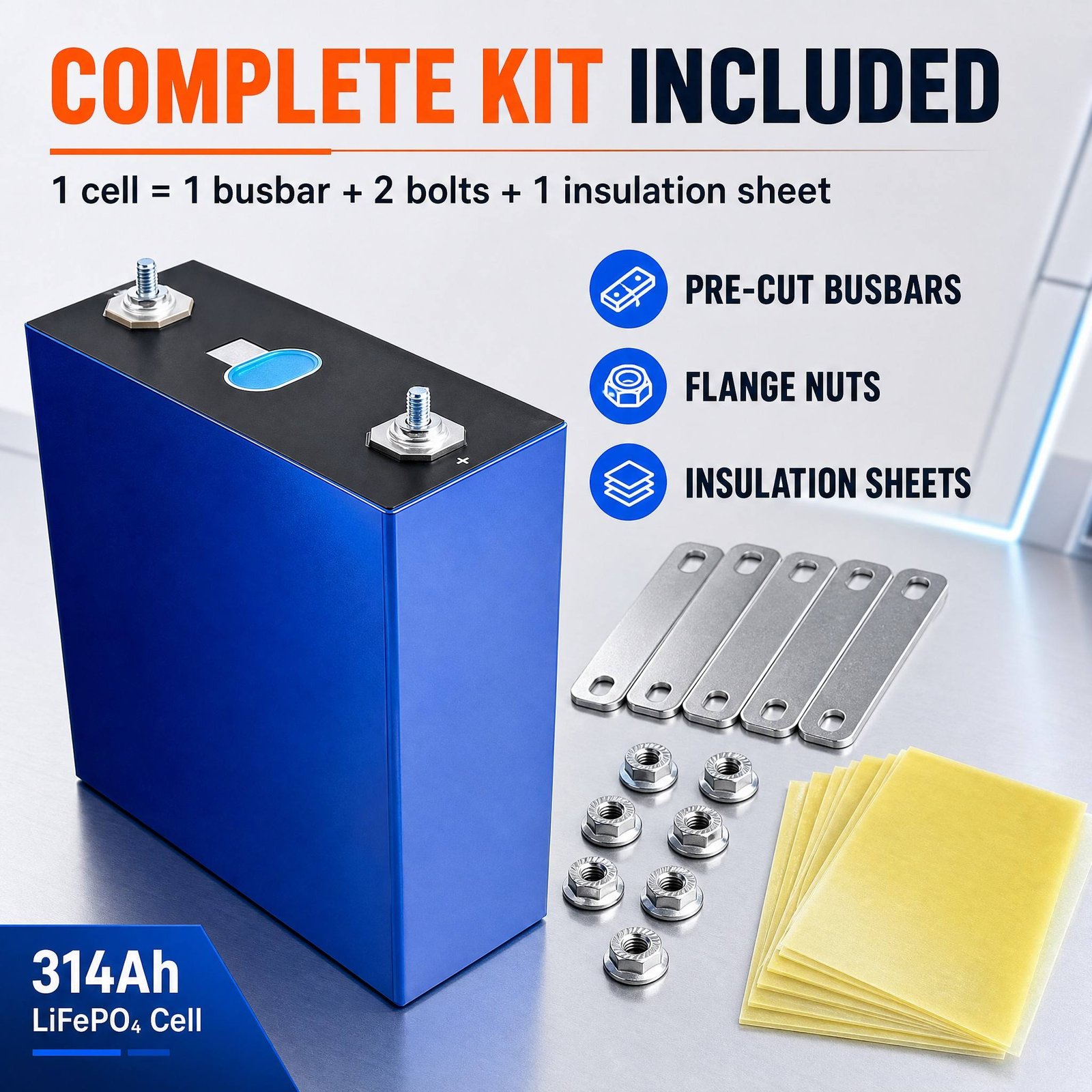Eu Stock DDP Shipping Mb31 314AH Lifepo4 Battery 3 Grade a Evemb31 LF314 3.2V 314 Ah Celda Powland Lithium Batrey Lifepo4 Cell