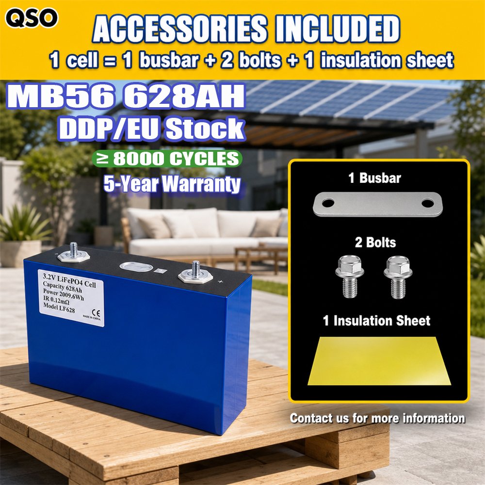 Eu Stock Single 2kWh 3.2V MB56 LiFePO4 628Ah Lithium Battery 660AH Cell for DIY 32kWh 64KWH ESS Solar Home Energy Storage System - image 3
