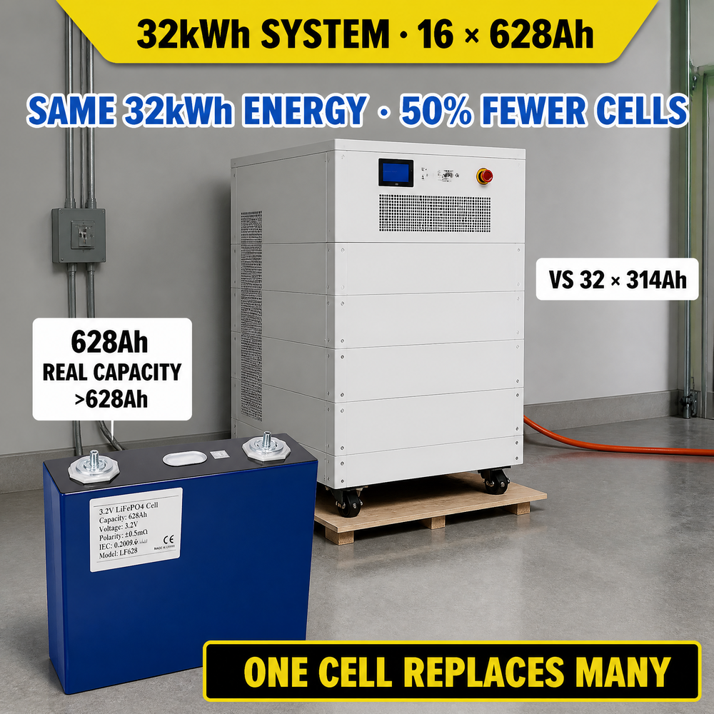 Eu Stock Single 2kWh 3.2V MB56 LiFePO4 628Ah Lithium Battery 660AH Cell for DIY 32kWh 64KWH ESS Solar Home Energy Storage System - image 5