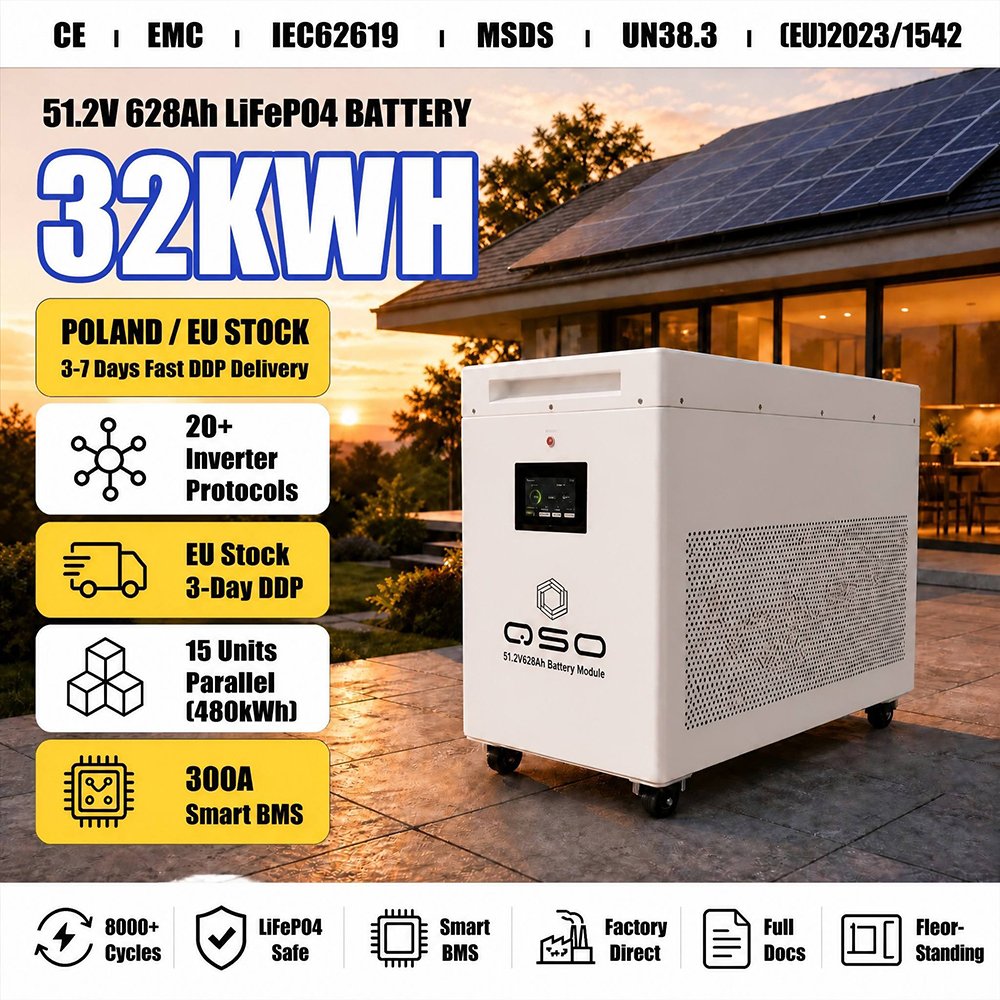 Poland Stock DDP 32kwh 64kwh Lithium Litio Batteria Da 51 20Kwh 96kwh 51.2V660Ah 34kwh 32Kwh-batterij 51.2V Lifepo4 Battery Pack